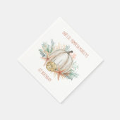 Coastal Fall Lil Pumpkin Seashells Kindergeburtsta Serviette (Ecke)
