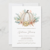 Coastal Fall Pumpkin & Seashells Brautparty Einladung (Vorderseite)