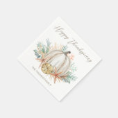 Coastal Fall Pumpkin Seashells Erntedank Serviette (Ecke)