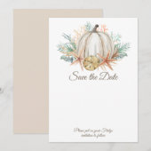 Coastal Fall Pumpkin & Seashells Save the Date Einladung (Vorne/Hinten)