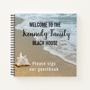 Coastal Family Beach House Welcome Guest Book Notizblock