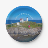 Coastal Family Wiedersehen Nubble Lighthouse Pappteller (Vorderseite)