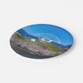 Coastal Family Wiedersehen Nubble Lighthouse Pappteller (Schrägansicht)