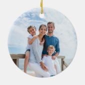 Coastal First Christmas New Zuhause Aqua Blue Foto Keramik Ornament (Hinten)