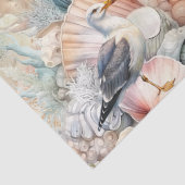 Coastal Floral Seagulls & Seashells Decoupage  Seidenpapier (Detail)
