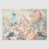 Coastal Floral Seagulls & Seashells Decoupage  Seidenpapier (Vorderseite)