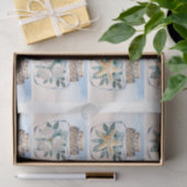 Coastal Floral Seashells in a Jar Decoupage  Seidenpapier (Geschenk)