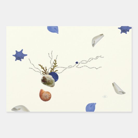 Coastal floral wabi sabi 3 Blätter Papier (Vorderseite 2)