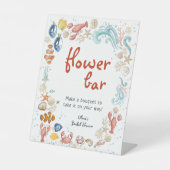 Coastal Flower Bar | Handwritten Bridal Shower Sockelschild (Vorderseite)