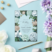 Coastal Fog/Seafoam Tint & Driftwood Beige Wedding Acryleinladungen (In Situ (Hochzeit))