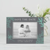 Coastal-Foto Hochzeit Speichern Sie die Datumskart Save The Date (Stehend Vorderseite)