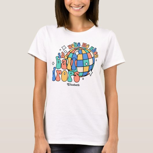 Coastal Glow Retro Happy New Year Party T-Shirt (Vorderseite)