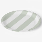 Coastal Green Cabana Streifen Geburtstag Pappteller (Schrägansicht)