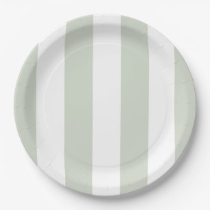 Coastal Green Cabana Streifen Geburtstag Pappteller
