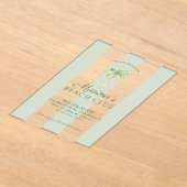 Coastal Green Cabana Streifen Palm Beach Geburtsta Acryleinladungen (Ablage )