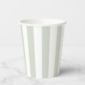 Coastal Green Cabana Stripes Birthday Pappbecher (Rückseite)