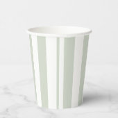Coastal Green Cabana Stripes Birthday Pappbecher (Rechts)