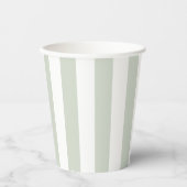 Coastal Green Cabana Stripes Birthday Pappbecher (Vorderseite)
