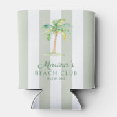 Coastal Green Cabana Stripes Palm Beach Club Dosenkühler (Rückseite)