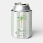 Coastal Green Cabana Stripes Palm Beach Club Dosenkühler (Kanne Rückseite)