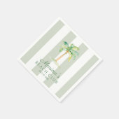 Coastal Green Cabana Stripes Palm Beach Club Serviette (Ecke)
