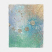 Coastal Grunge | Gold in blau und grün Fleecedecke (Vorderseite)