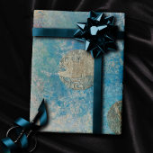 Coastal Grunge | Gold in blau und grün Geschenkpapier