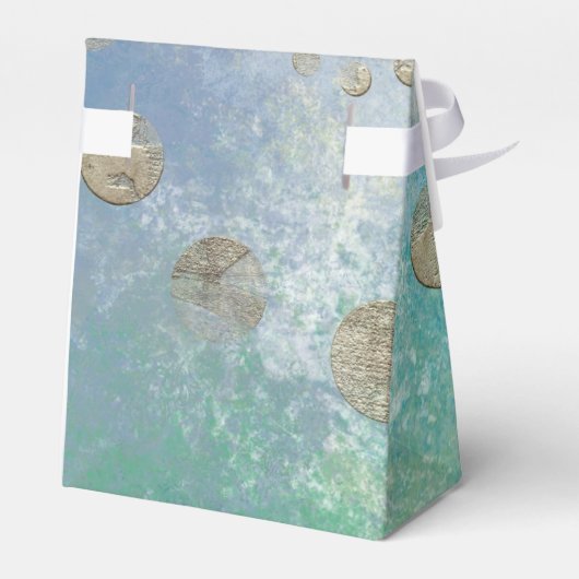 Coastal Grunge | Gold in blau und grün Geschenkschachtel (Rückseite)