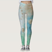 Coastal Grunge | Gold in blau und grün Leggings (Vorderseite)