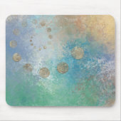 Coastal Grunge | Gold in blau und grün Mousepad (Vorne)