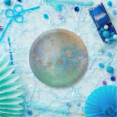 Coastal Grunge | Gold in blau und grün Pappteller (Party)