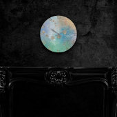 Coastal Grunge | Gold in blau und grün Runde Wanduhr