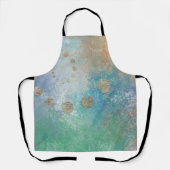 Coastal Grunge | Gold in blau und grün Schürze (Vorderseite)