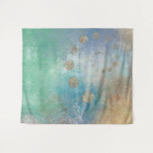 Coastal Grunge | Gold in blau und grün Wandteppich (Vorderseite (Horizontal))