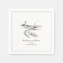 Coastal Hand Drawn Black & White Wedding