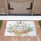 Coastal Happy Fall Pumpkin Seashells Fußmatte