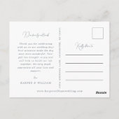 Coastal Hochzeit Foto vielen Dank Postkarte (Rückseite)