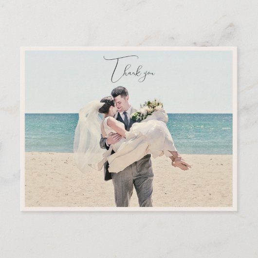 Coastal Hochzeit Foto vielen Dank Postkarte (Vorderseite)
