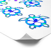 Coastal Honu Hawaiian Turtles Poster (Ecke)