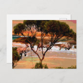 "Coastal Hops: Kangaroos an der Küste des Öls" Postkarte (Vorne/Hinten)