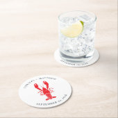 Coastal Hummer Boil Beach Hochzeit Runder Pappuntersetzer (Vor Ort)