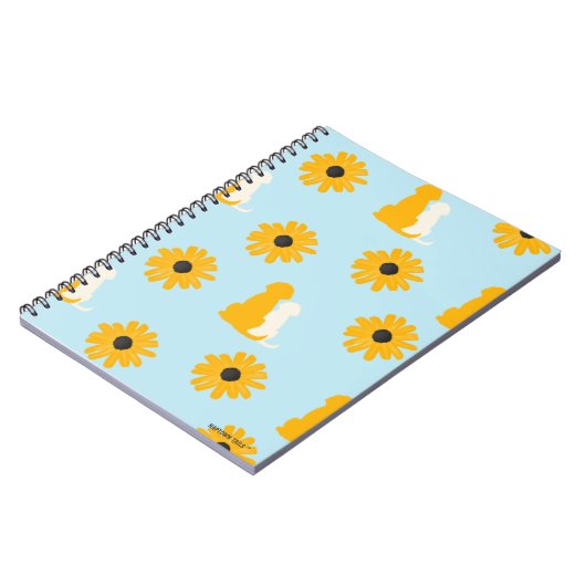 Coastal Hunde und Blume Spiral Notebook Journal Notizblock (Linke Seite)