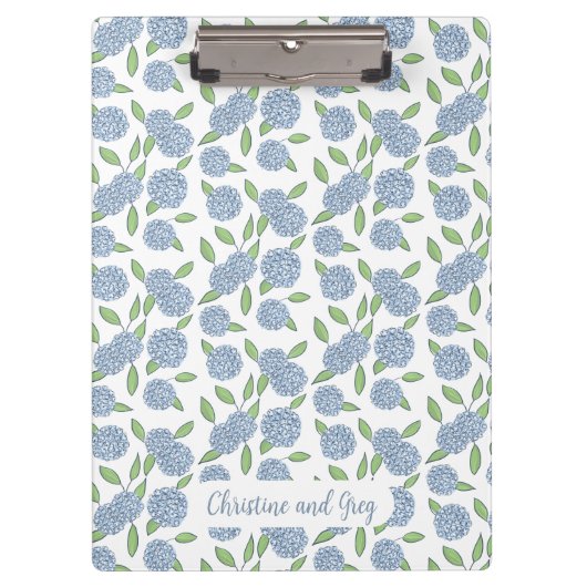 Coastal Hydrangea Hochzeitsplaner-Ordner Klemmbrett (Vorderseite)