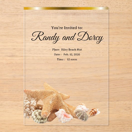 Coastal invitation Sinage Acryleinladungen (Vorderseite)