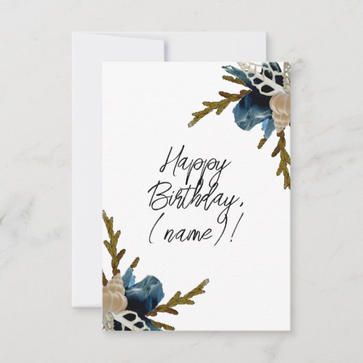 Coastal Iris Blume Elegante Blumenfreuden Geburtst Karte (Vorderseite)