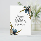 Coastal Iris Blume Elegante Blumenfreuden Geburtst Karte (Stehend Vorderseite)