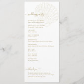 Coastal Ivory & Gold Hand Drawn Seashell Wedding Programm (Rückseite)