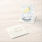 Coastal Ivory & Gold Hand Drawn Seashell Wedding Untersetzer (Vor Ort)