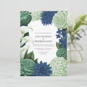 Coastal Juniper, Tidal Foam & Deep Reef Blue Einladung (Stehend Vorderseite)