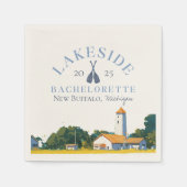 Coastal Lake Junggesellinnen-Abschied Serviette (Vorderseite)